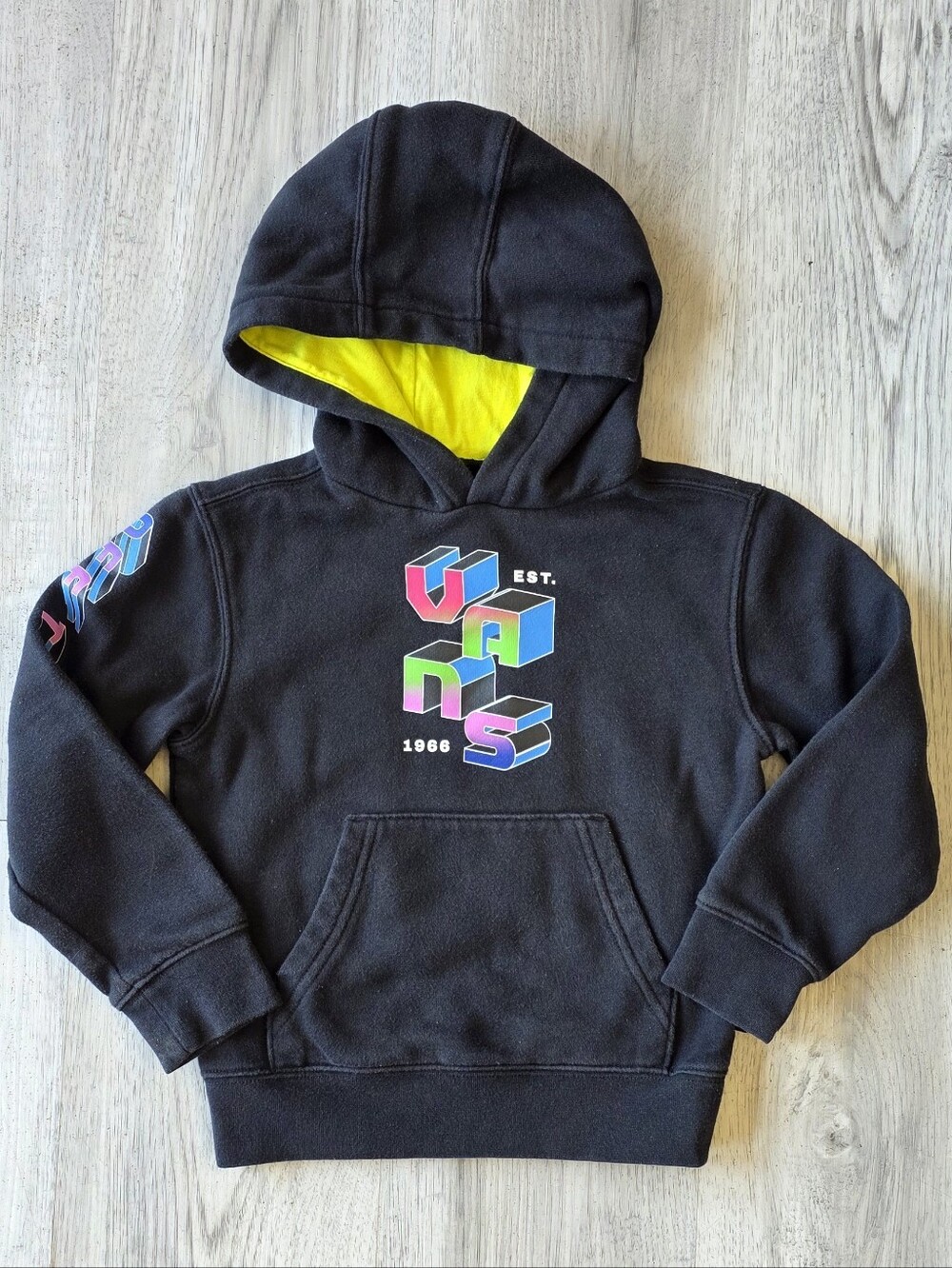 Vans Boys Black Neon Graphic Hoodie 3T